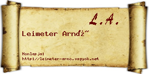Leimeter Arnó névjegykártya